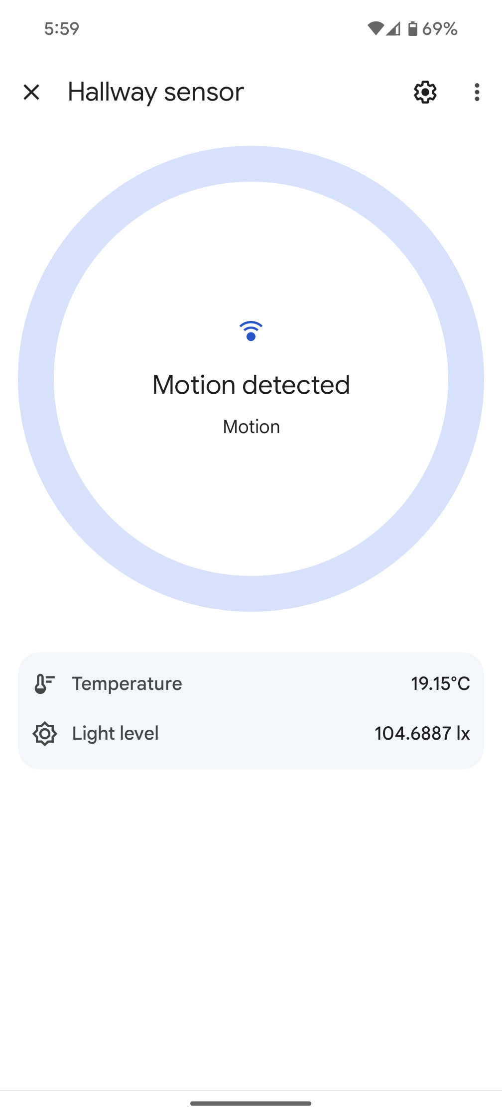 google home app motion sensor