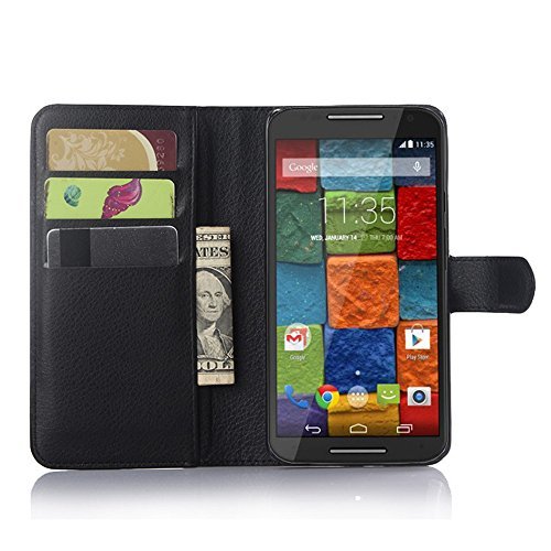 Monoy Flip Leather Wallet Case for Motorola Moto X Play