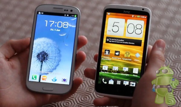 galaxy s3 vs htc one x video review