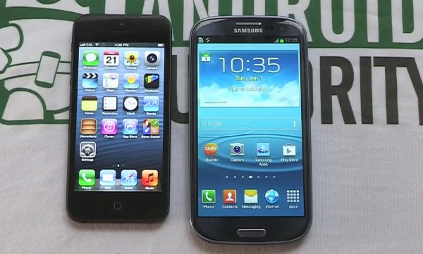 samsung galaxy s3 vs iphone 5 display