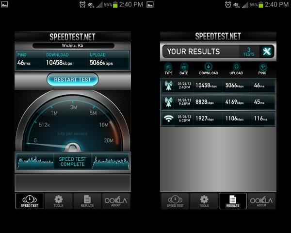 T-Mobile LTE speedtest
