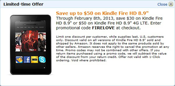 Kindle Fire HD sale