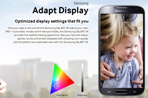 Galaxy S4 adapt display amoled