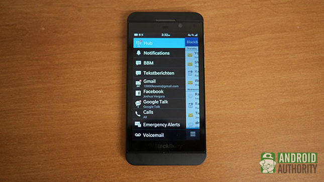 blackberry z10 hub front aa