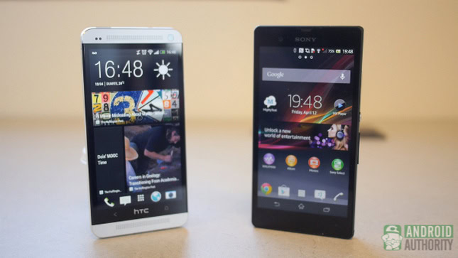 htc one vs sony xperia z both standing aa