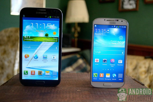 Galaxy S4 vs Galaxy Note 2