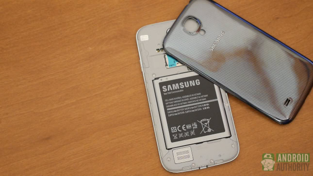 Removable battery and a MicroSD slot remain on the Galaxy S4.