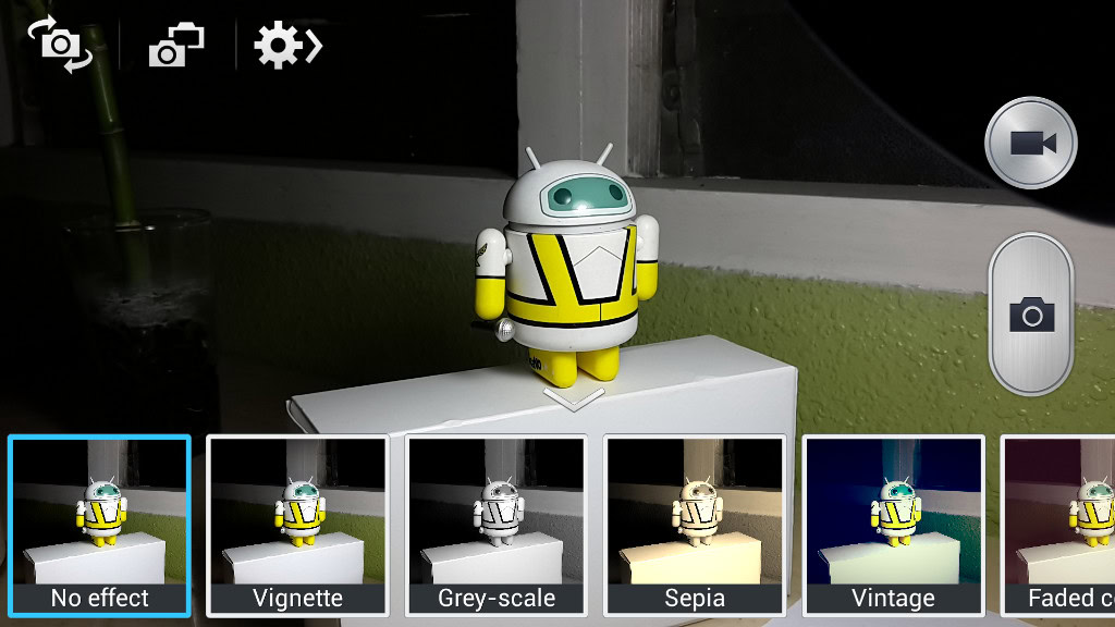 Filters and effects shade on the Galaxy S4
