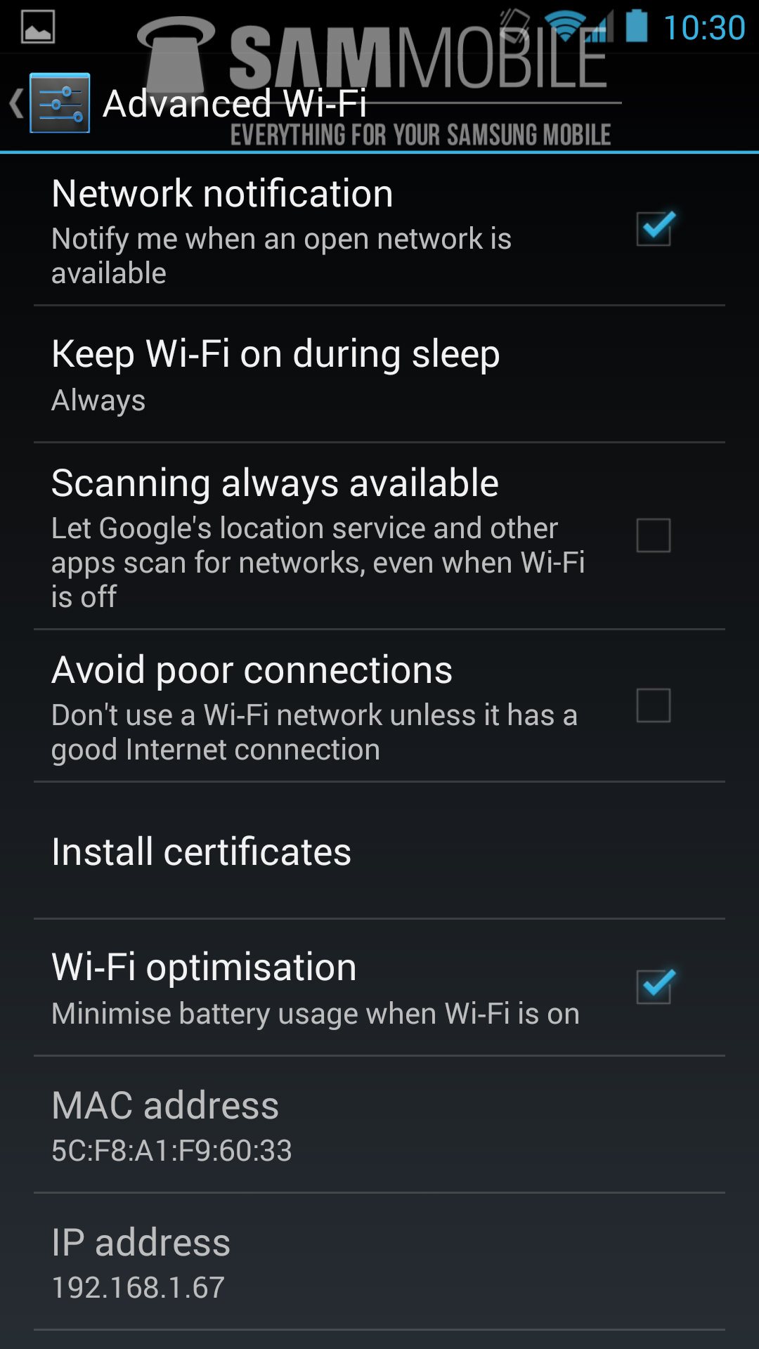 Android 4.3 ROM advanced Wi-Fi