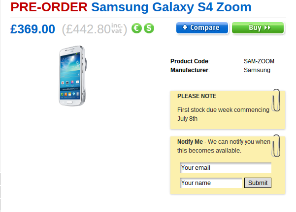Buy Samsung Galaxy S4 Zoom