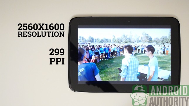 The Nexus 10 comes with an insanely high resolution.