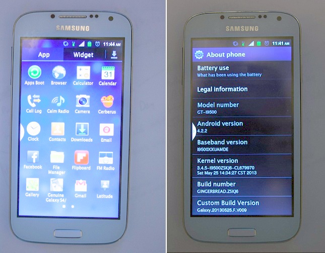 Fake Samsung Galaxy S4 screens