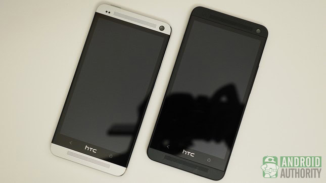 htc one glacial silver vs stealth black aa both front
