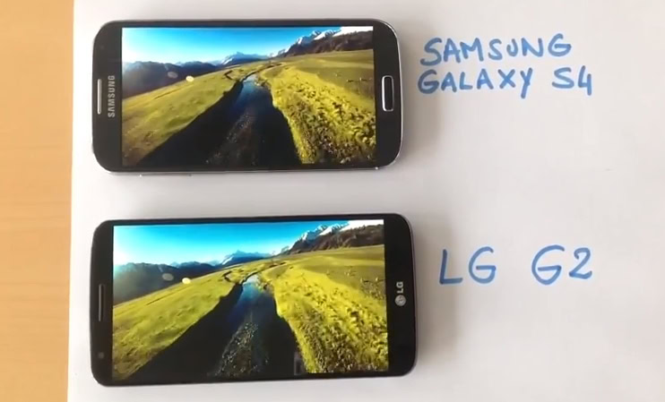 LG G2 vs Samsung Galaxy S4 video leak
