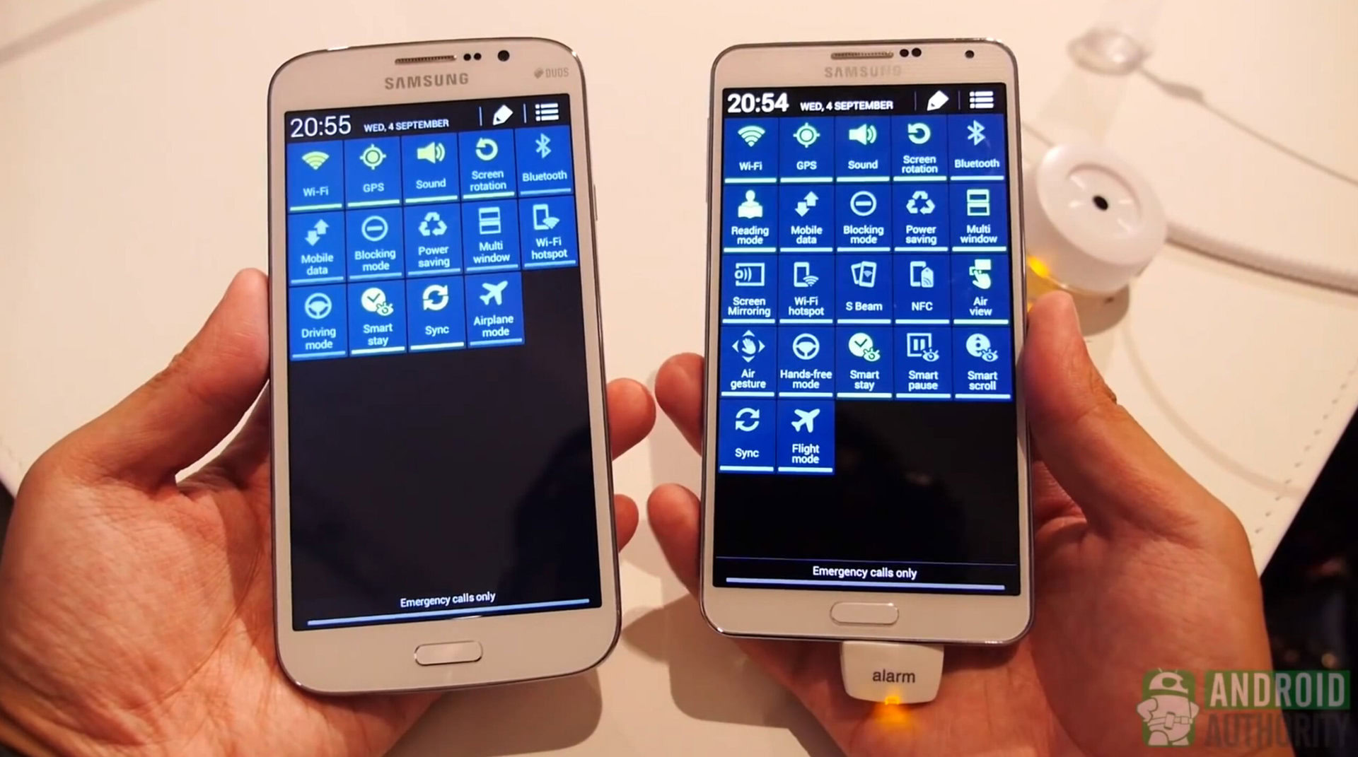 Galaxy Note 3 vs Galaxy Mega 5.8 menu 2