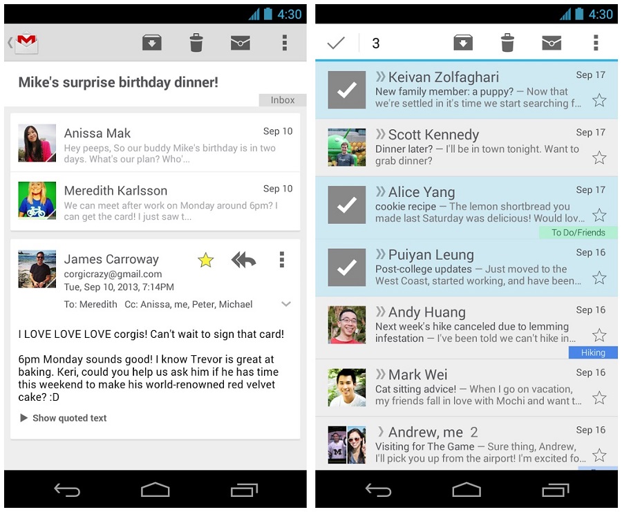 gmail android app update