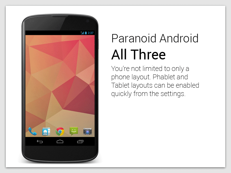 Paranoid Android features