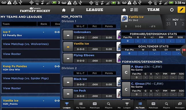 Android Apps - Yahoo Fantasy Hockey