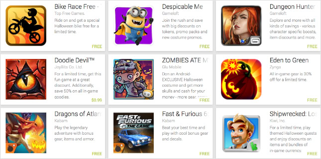 Google Play Store Spooky Savings