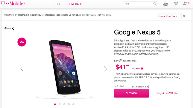 T-Mobile Nexus 5