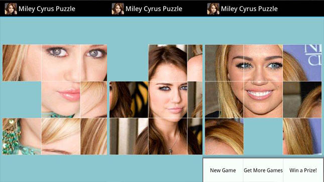 Miley Cyrus Game Puzzle - worst Android apps of 2013