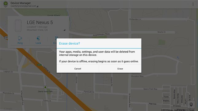 Android Device Manager screenshot