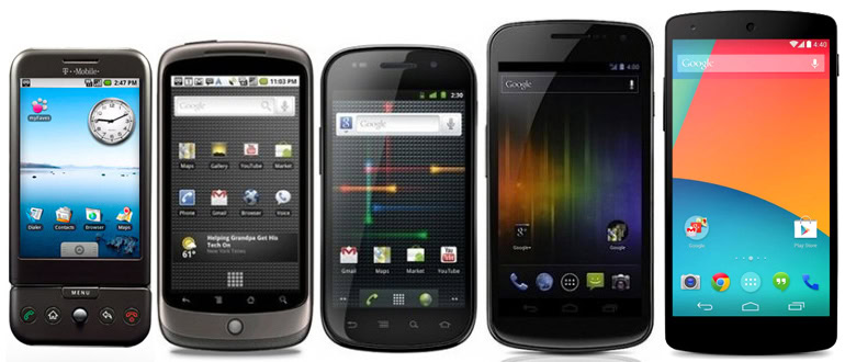 Evolution-Google-Smartphones Nexus 5 Nexus s Nexus one History