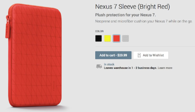 bright red nexus 7 sleeve