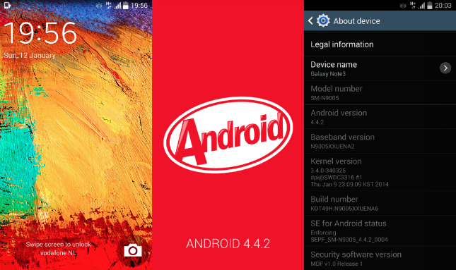 Galaxy Note 3 Android 4.4.2 N9005XXUENA6