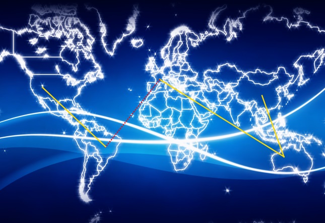 world map networking connections