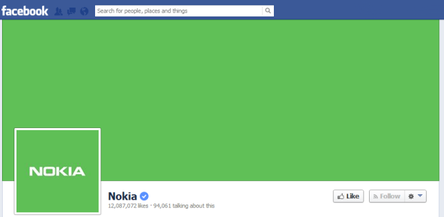 nokia-green-fb-page