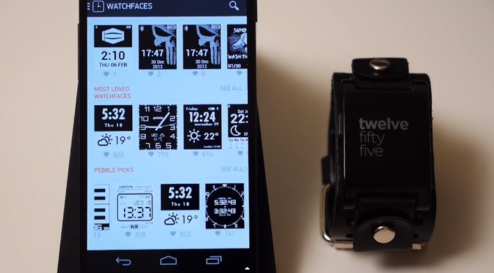 pebble app store first look watch faces