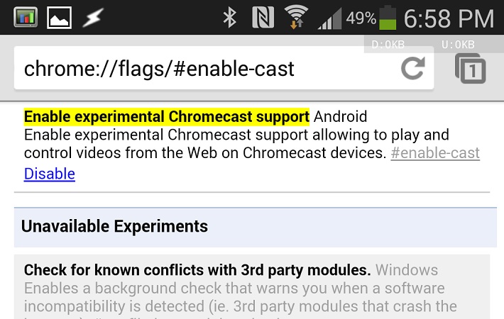 Chromecast Chrome Beta 34