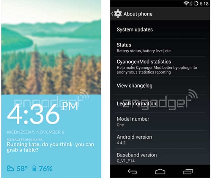 CyanogenMod-11S-OnePlus-One lockscreen