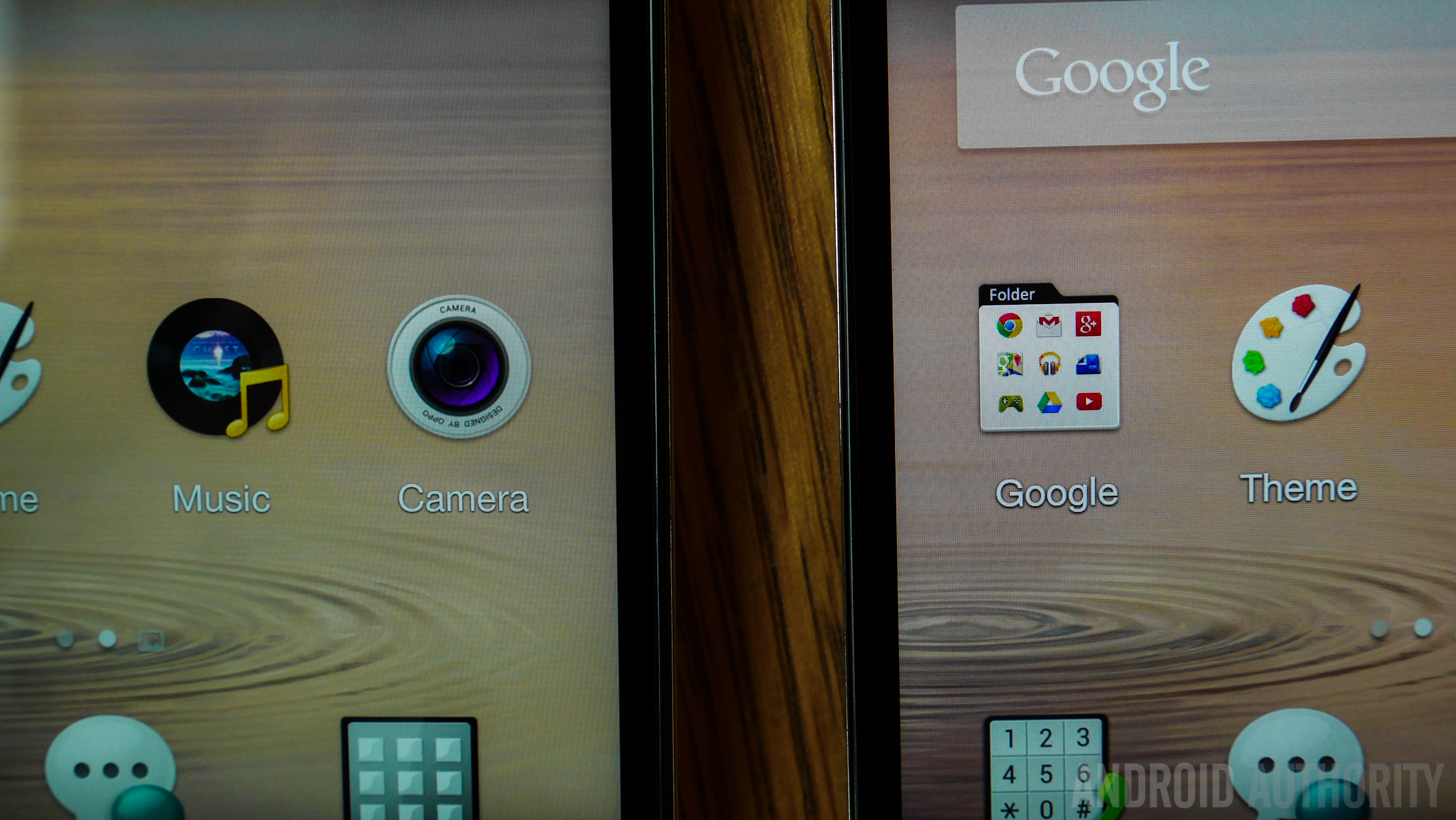 Pixels are more visible on the display of the Full HD Find 7 Standard (right), compared to the Quad HD premium version