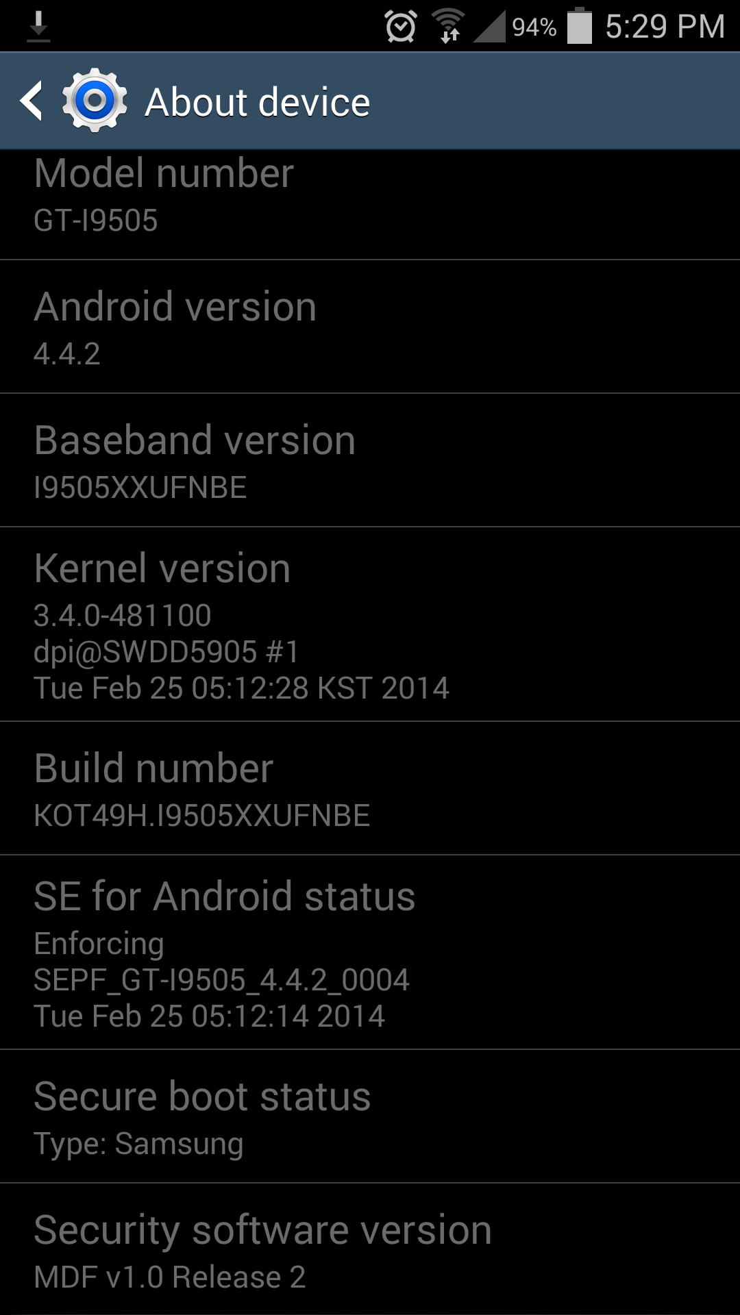 Galaxy S4 Android 4 2 2