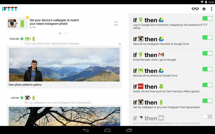 Android apps IFTTT