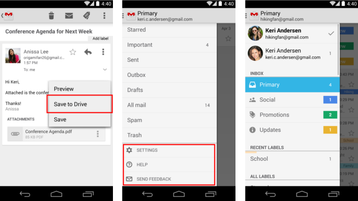 Gmail App Update ProfilePics Drive