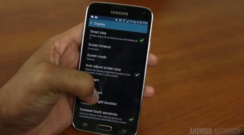 Samsung Galaxy S5 touch sensitivity
