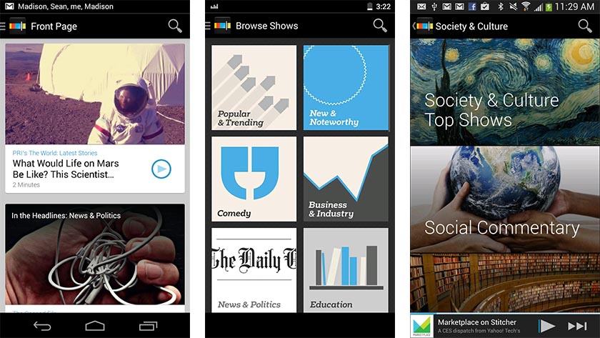 stitcher radio best podcast apps for android
