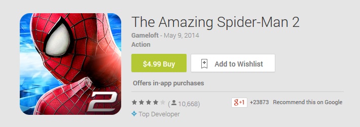 amazing spide-man 2 with in-app purchases