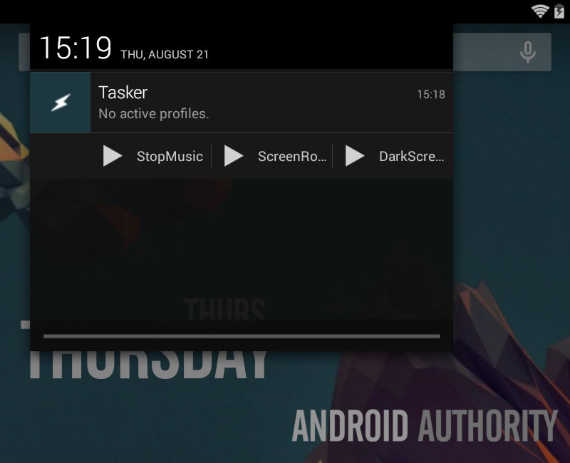  Tasker Notification bar Task buttons