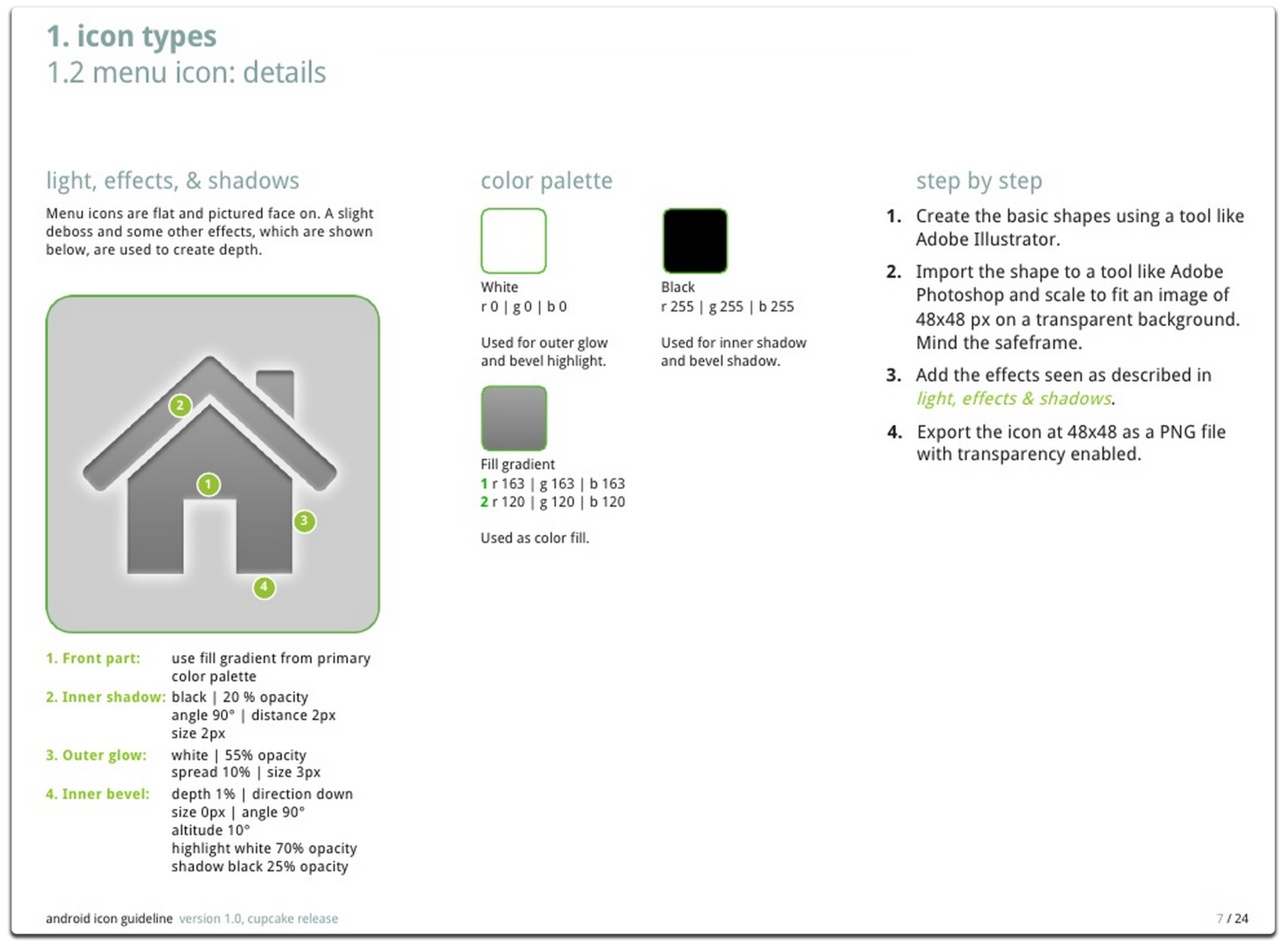 Icon Design Guidelines - Android Gingerbread (2.3)