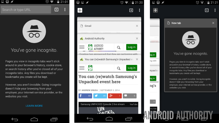  Chrome for Android v37 update Incognito