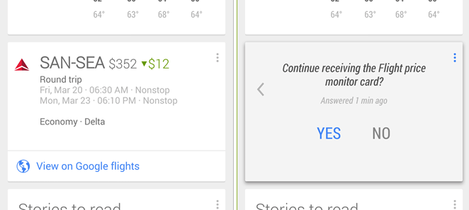 Google Now Flight Price monitor Android Police