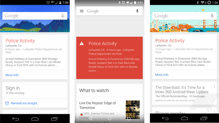 Google Now Police Alerts