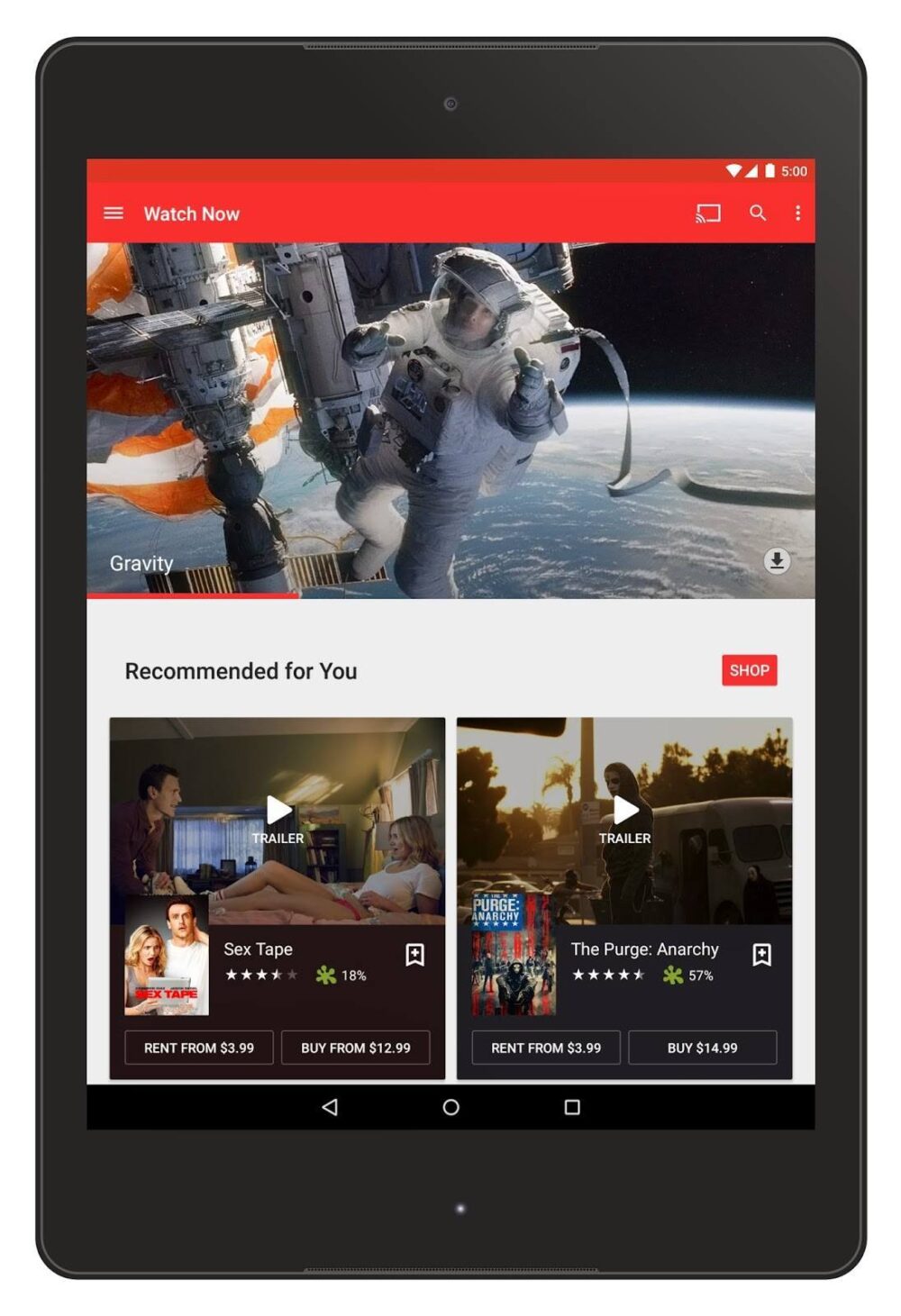 Google Play Movies & TV update brings Material Design and new Info Cards
