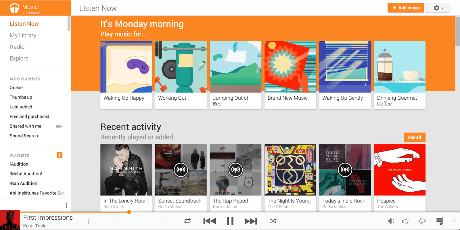 Google Play Music Android apps