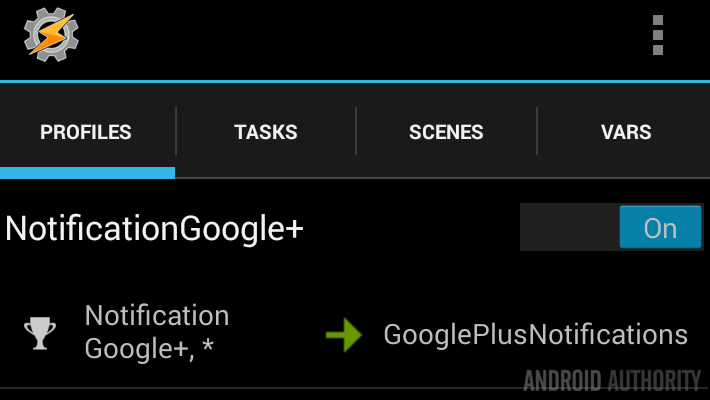 Tasker Profile Google Plus notifications