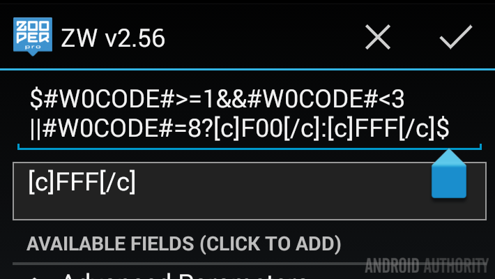 Zooper Weather condition codes Code